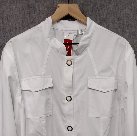 NWT Chefwear Button Jacket Mens 2X White Workwear Restaurant Catering Business - Picture 4 of 11